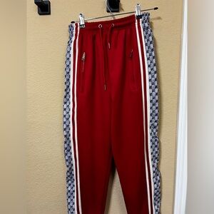Gucci Red Sweatpants with Monogram Accents